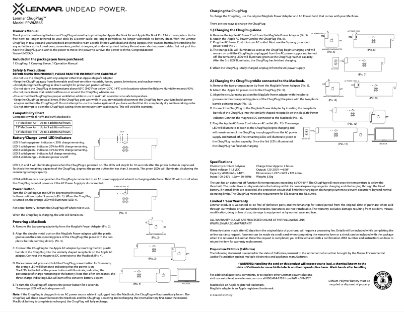 First page image of the manual for ChugPlug 65