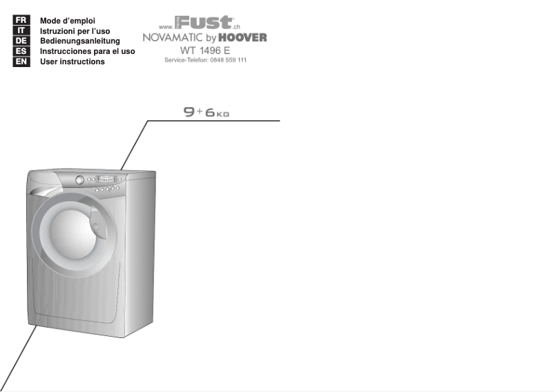 First page image of the manual for WT 1496 E