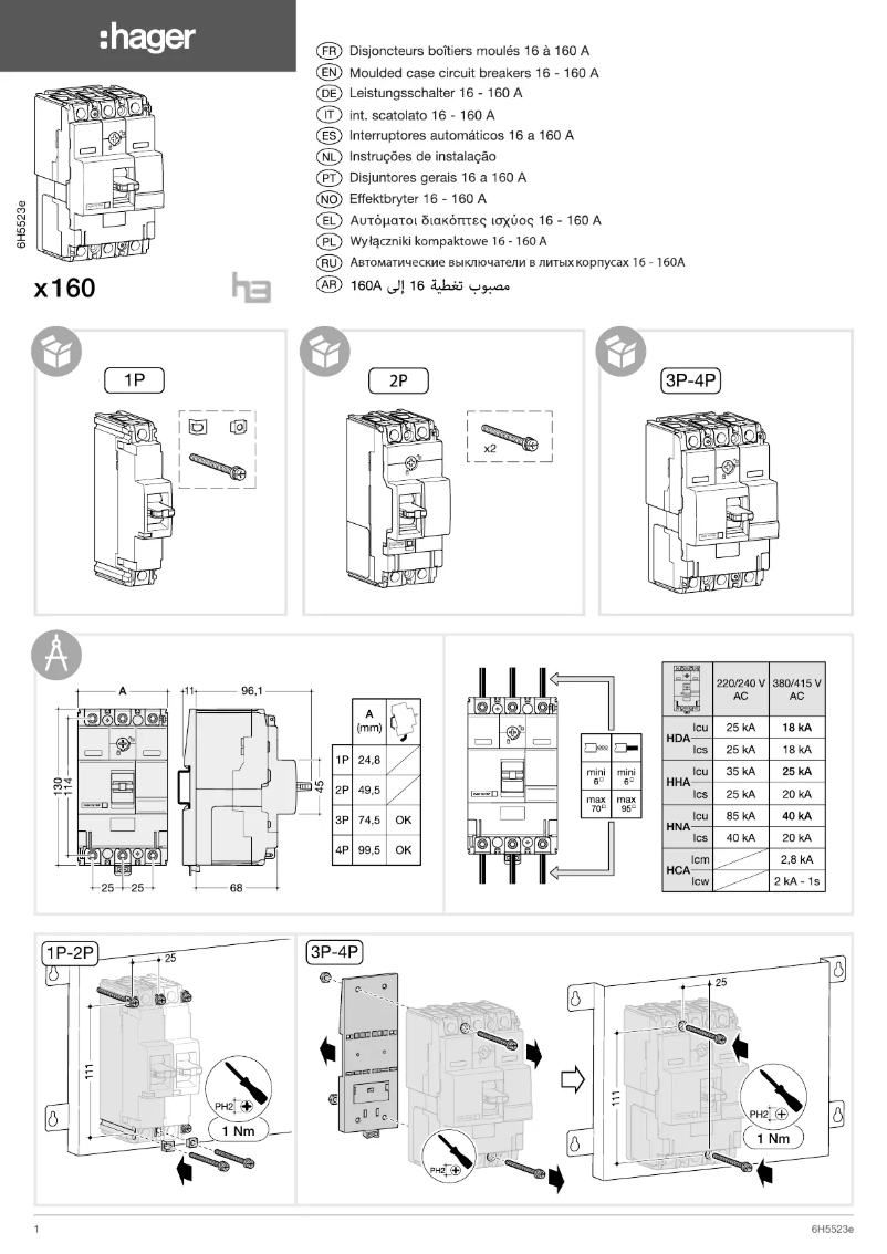 First page image of the manual for HHA159Z