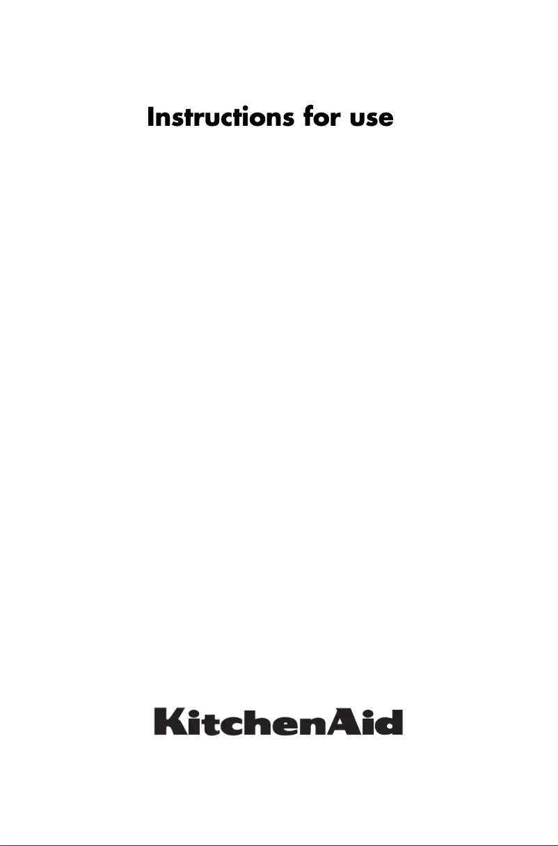 Page 1 of the manual User Manual KitchenAid KCBWX 70600L