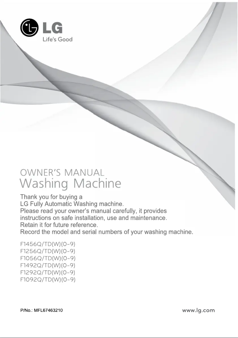 Page 1 of the manual User Manual LG F1256QD5