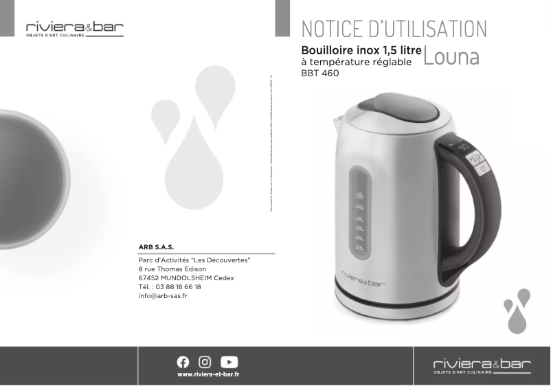 First page image of the manual for BBT460