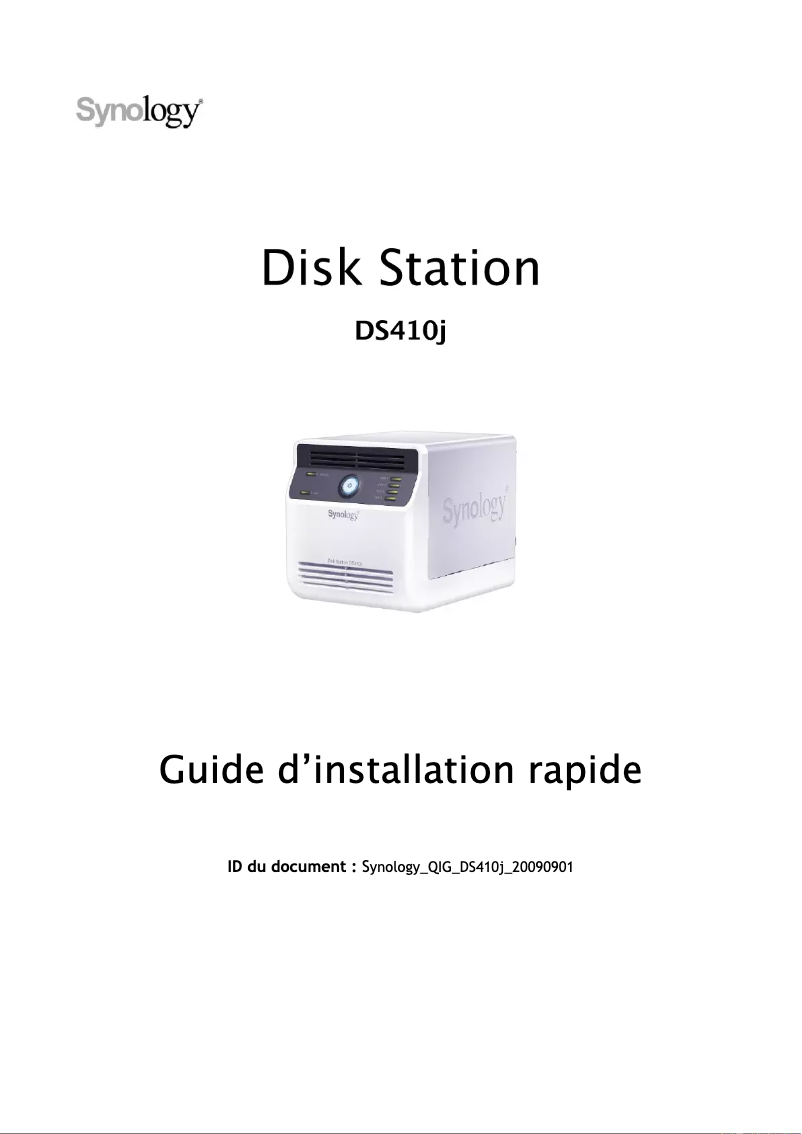 First page image of the manual for DiskStation DS410J