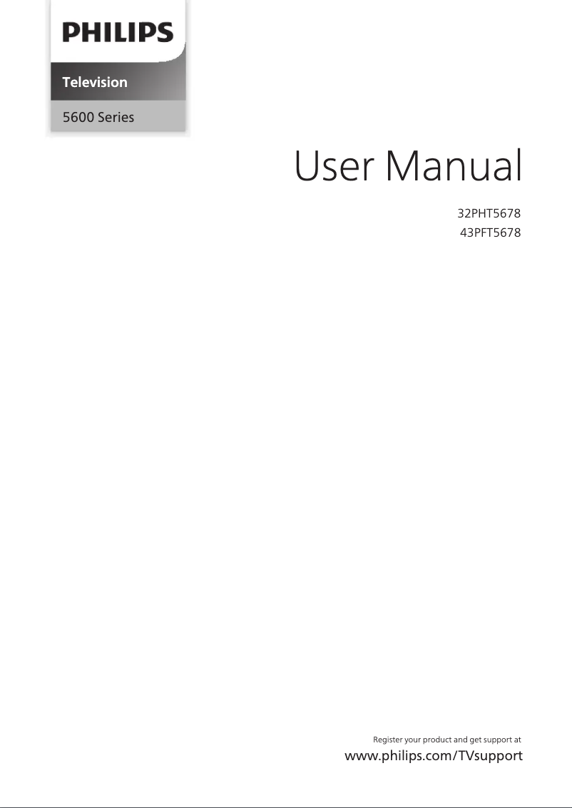 First page image of the manual for 43PFT5678