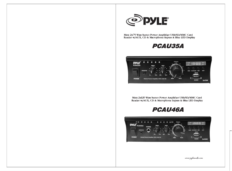 First page image of the manual for PCAU46A
