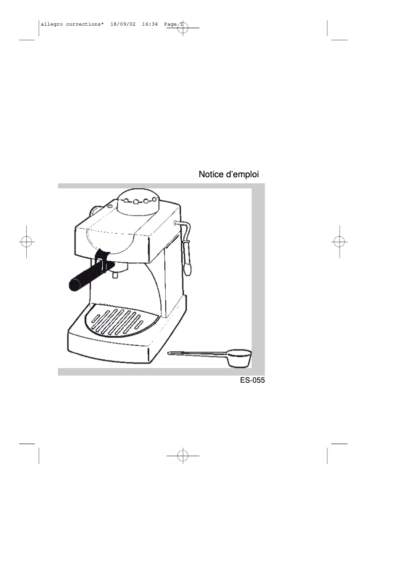 Page 1 of the manual User Manual Rowenta ES 055