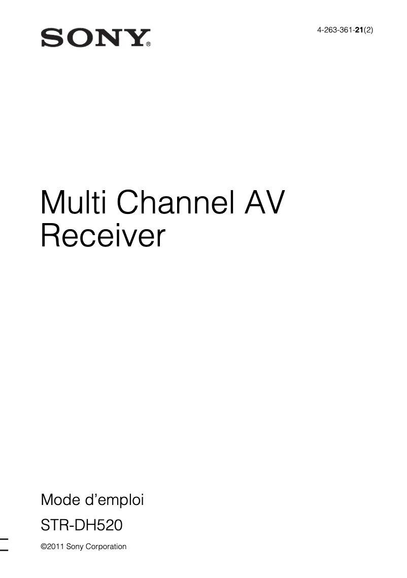 Page 1 of the manual User Manual Sony STR-DH520