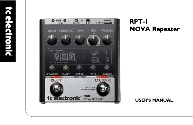 First page image of the manual for Nova Repeater