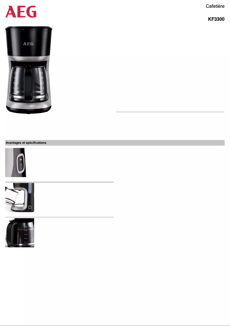 Page 1 of the manual Technical Sheet AEG KF3300