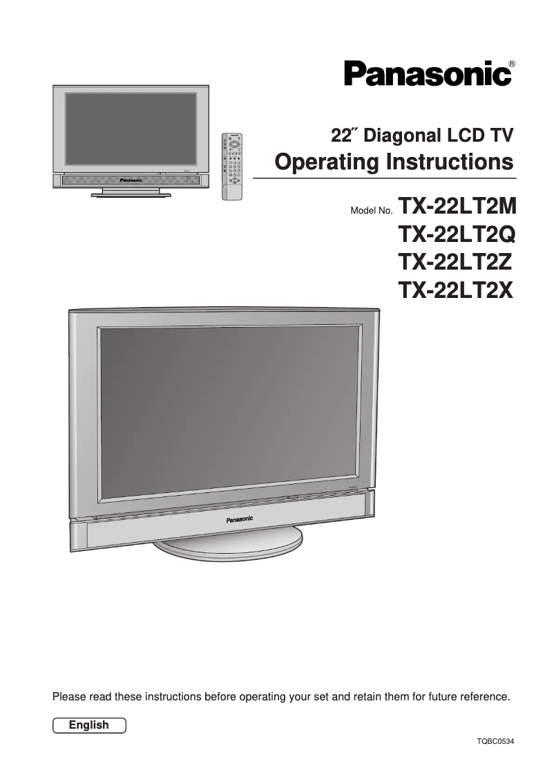 First page image of the manual for TX-22LT2Q