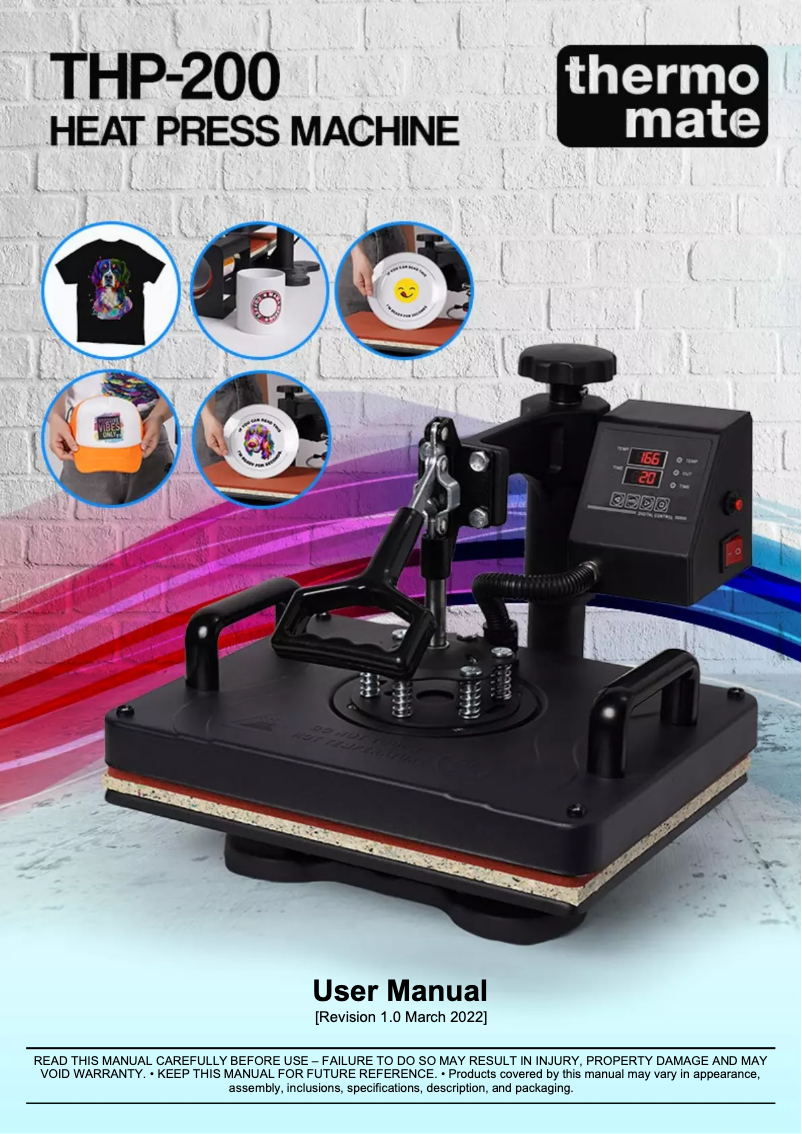 Page 1 of the manual User Manual Thermomate THP-200