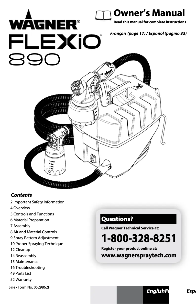 Page 1 of the manual User Manual Wagner Flexio 890