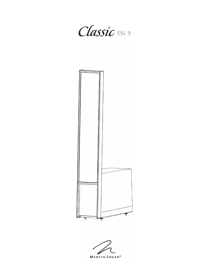 Page 1 of the manual User Manual Martin Logan Masterpiece Classic ESL 9