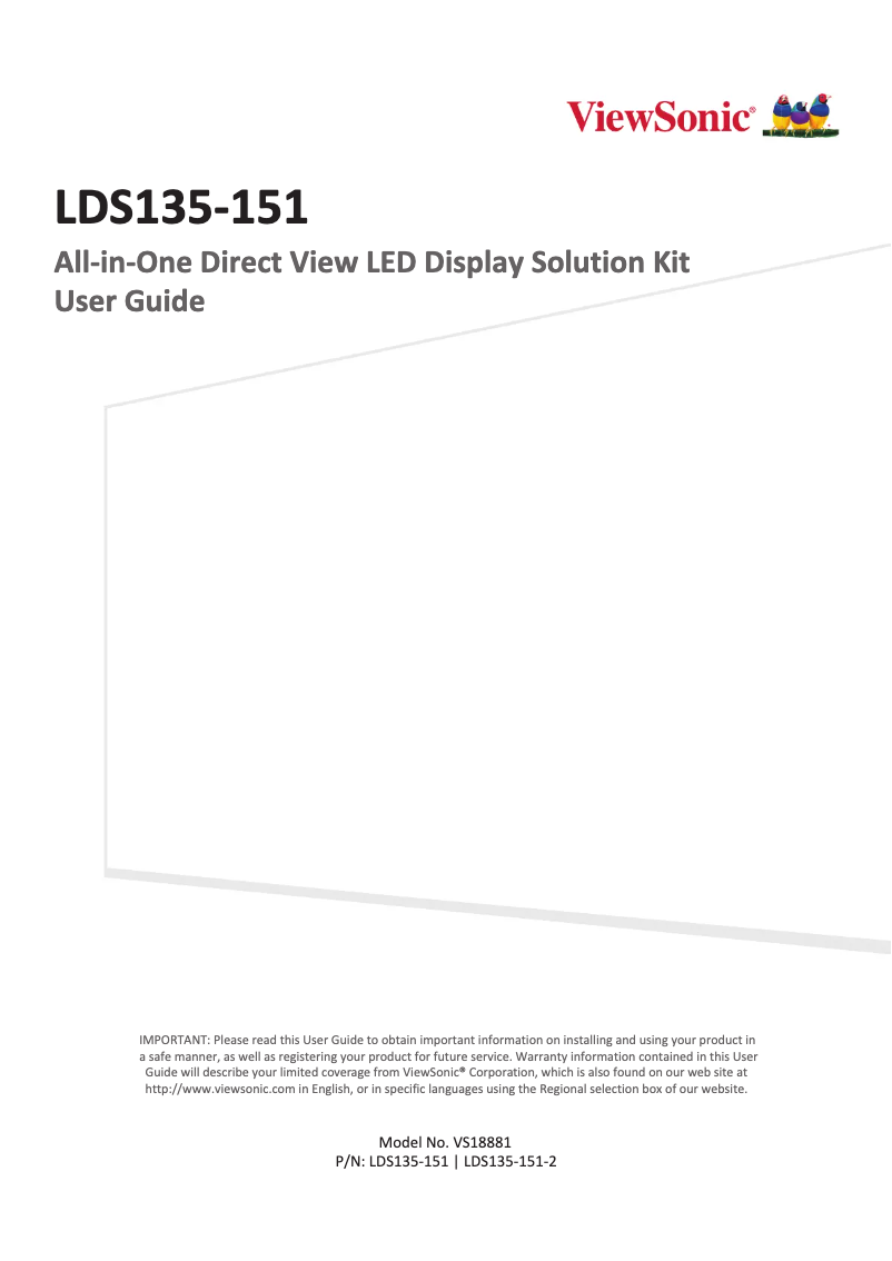 First page image of the manual for LDS135-151