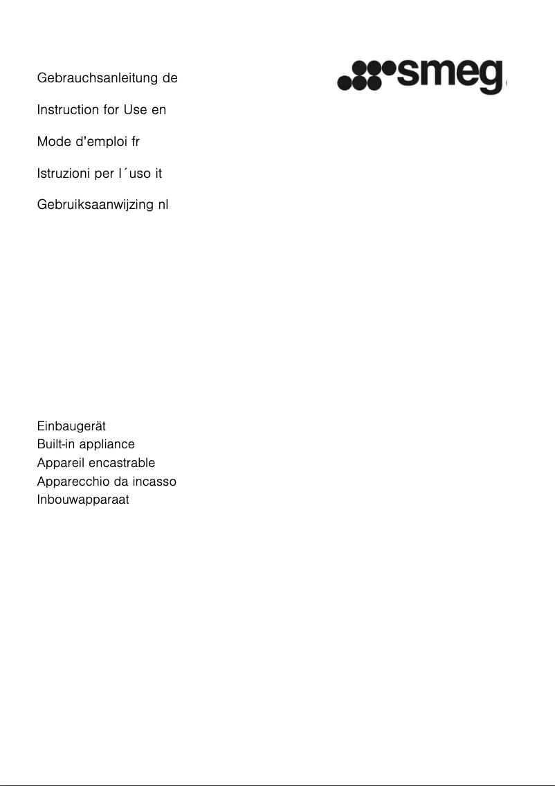 Page 1 of the manual User Manual Smeg CID280NF