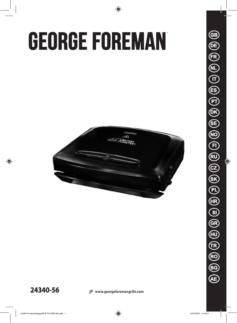 Page 1 of the manual User Manual George Foreman 24340-56