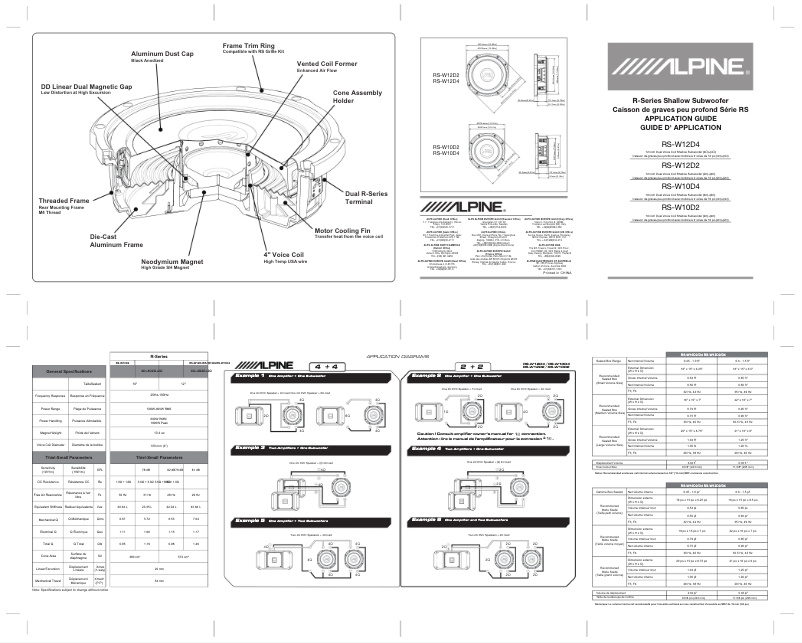 Page 1 of the manual Instruction Manual Alpine RS-W12D4