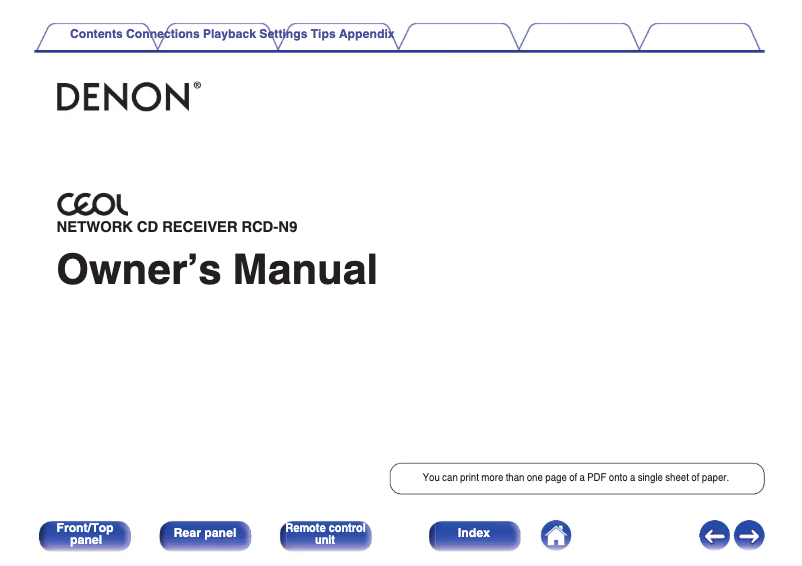 First page image of the manual for RCD-N9