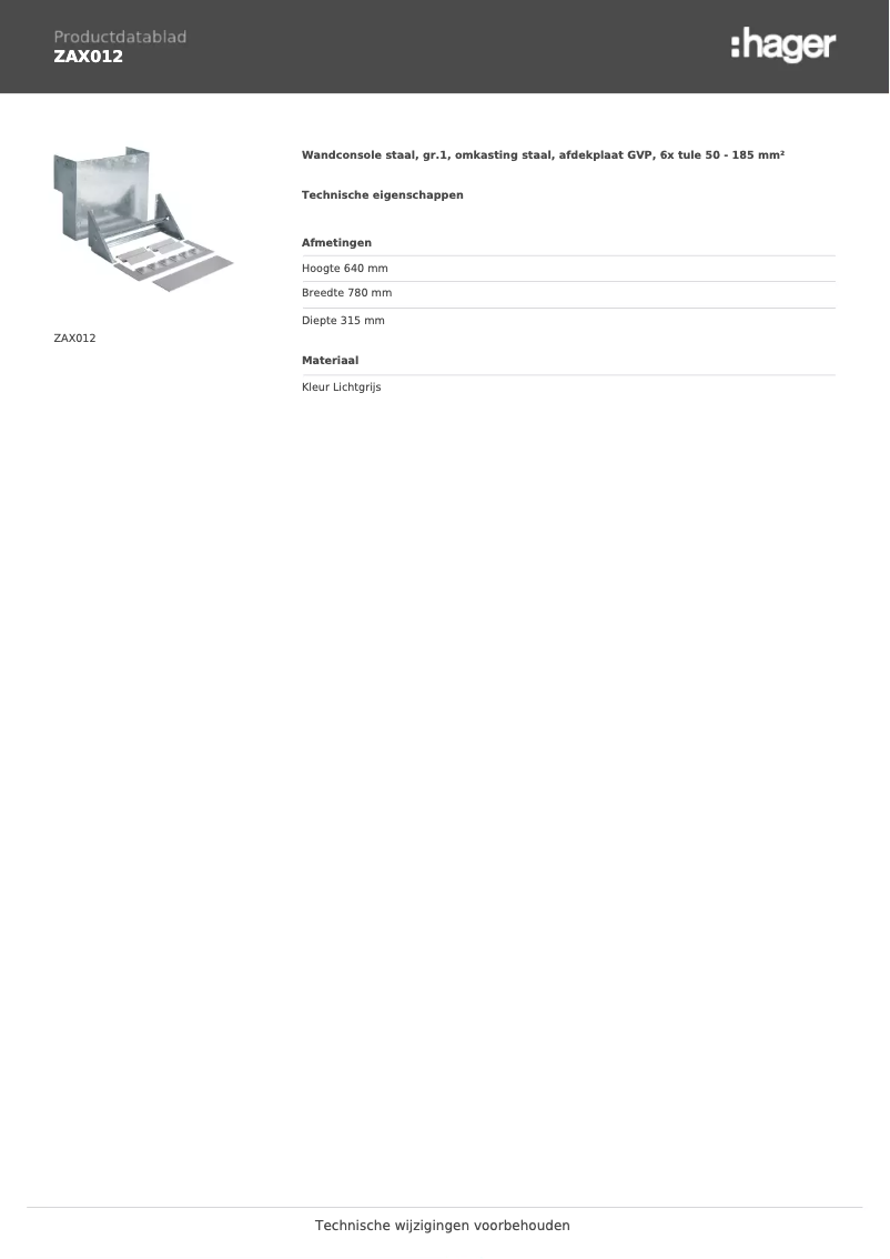 Page 1 of the manual User Manual Hager ZAX012