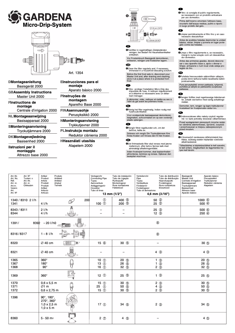 First page image of the manual for Micro Drip Master Unit 2000