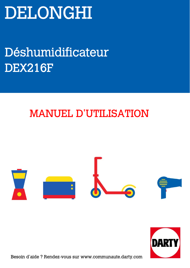 Page 1 of the manual User Manual DeLonghi Tasciugo AriaDry Multi DEX216F