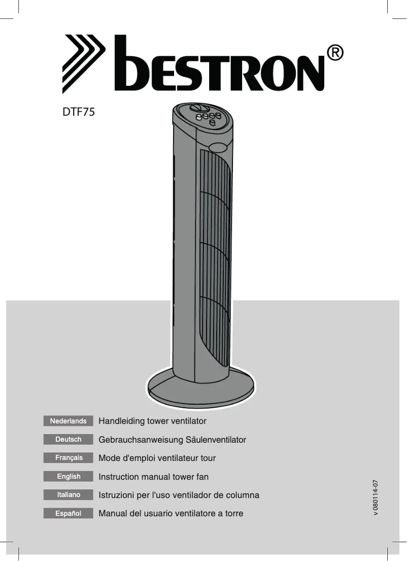 Page 1 of the manual User Manual Bestron DTF75
