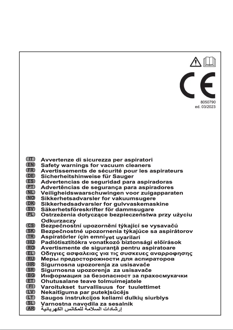 Page 1 of the manual Safety Instructions Ghibli & Wirbel AS 600 IK CBM
