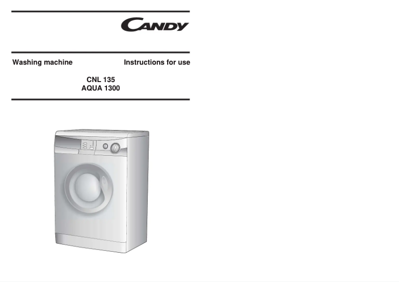 Page 1 of the manual User Manual Candy CNL135AQ-80