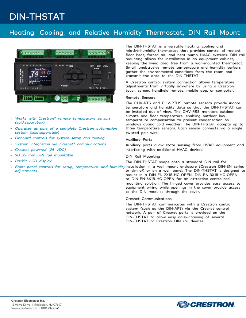 Image de la première page du manuel de l'appareil DIN-THSTAT