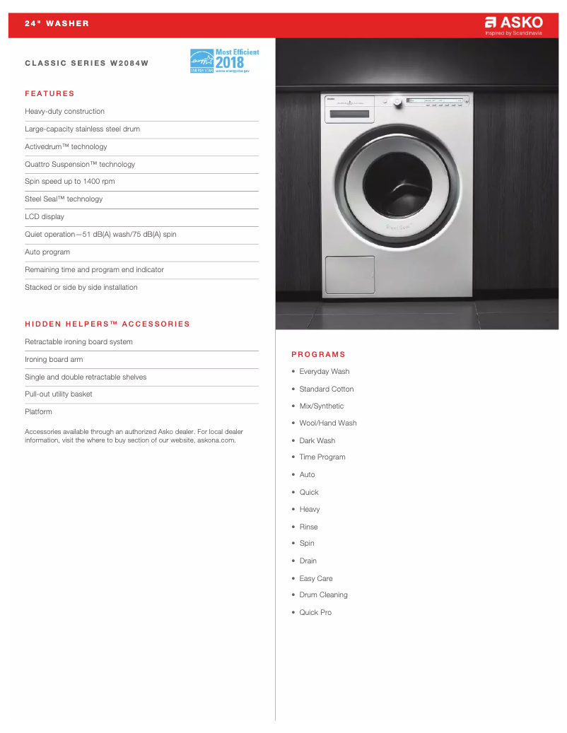 First page image of the manual for W2084W