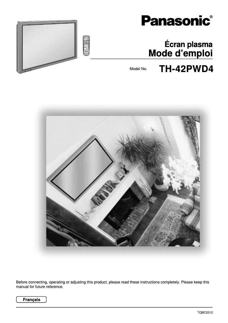 Page 1 of the manual User Manual Panasonic TH-42PWD4EX