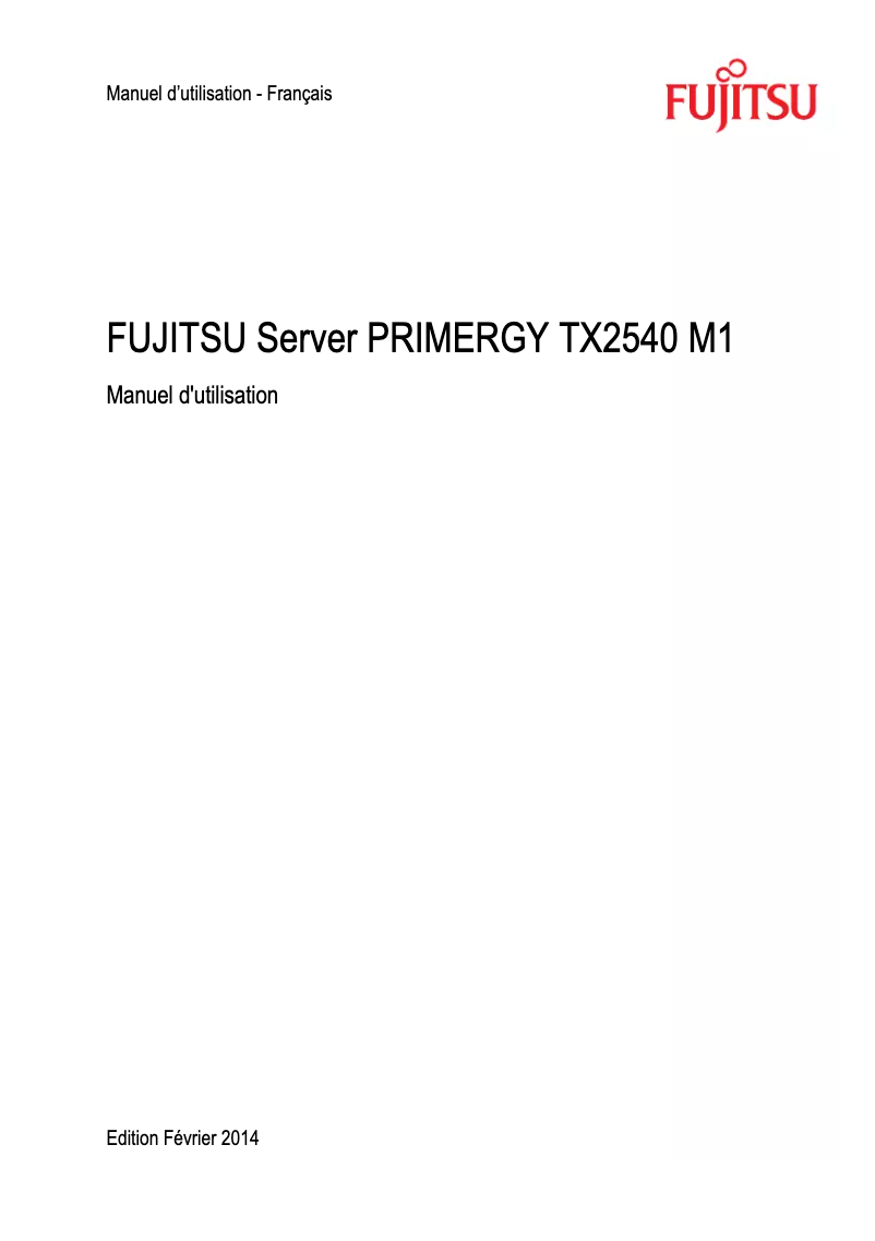 Page 1 of the manual User Manual Fujitsu Primergy TX2540 M1