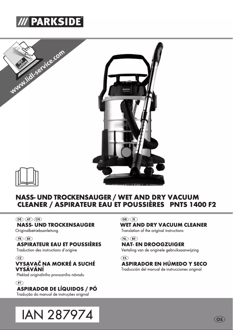Page 1 of the manual User Manual Parkside PNTS 1400 F2
