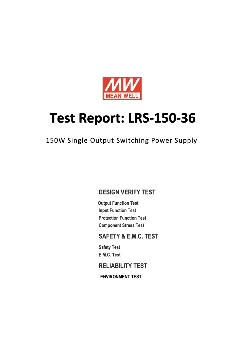 First page image of the manual for LRS-150-36