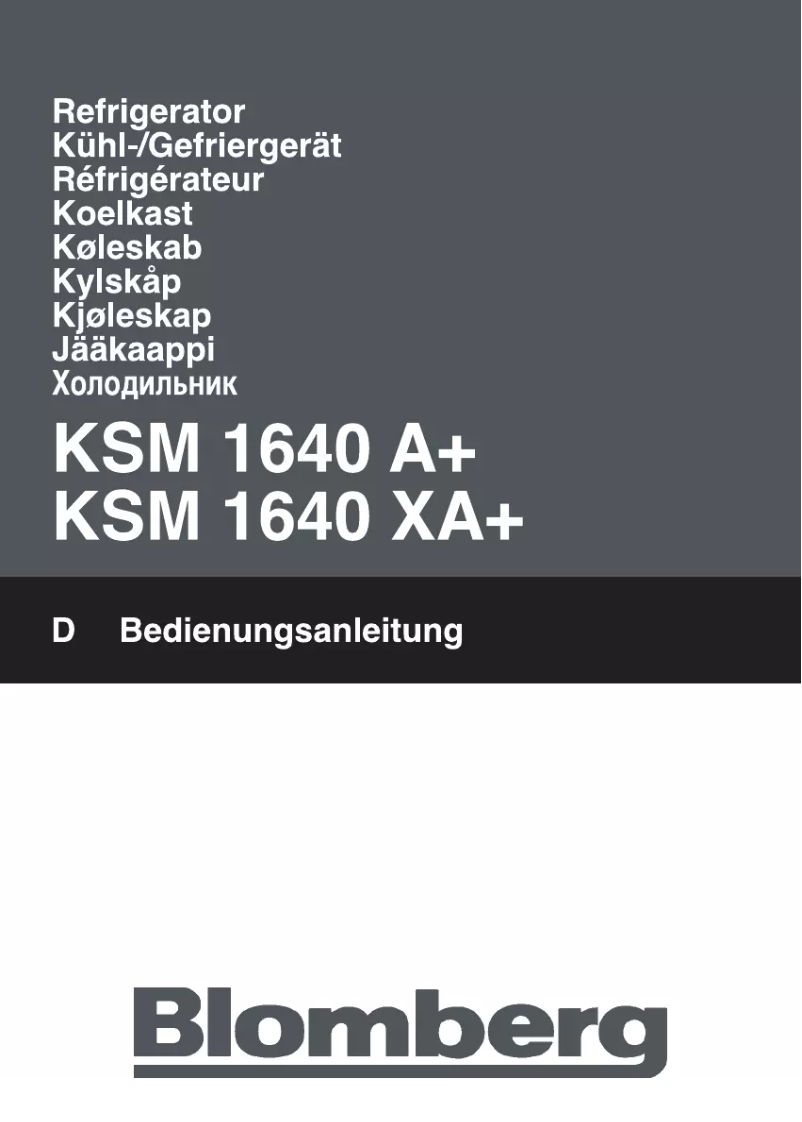 First page image of the manual for KSM 1640 A