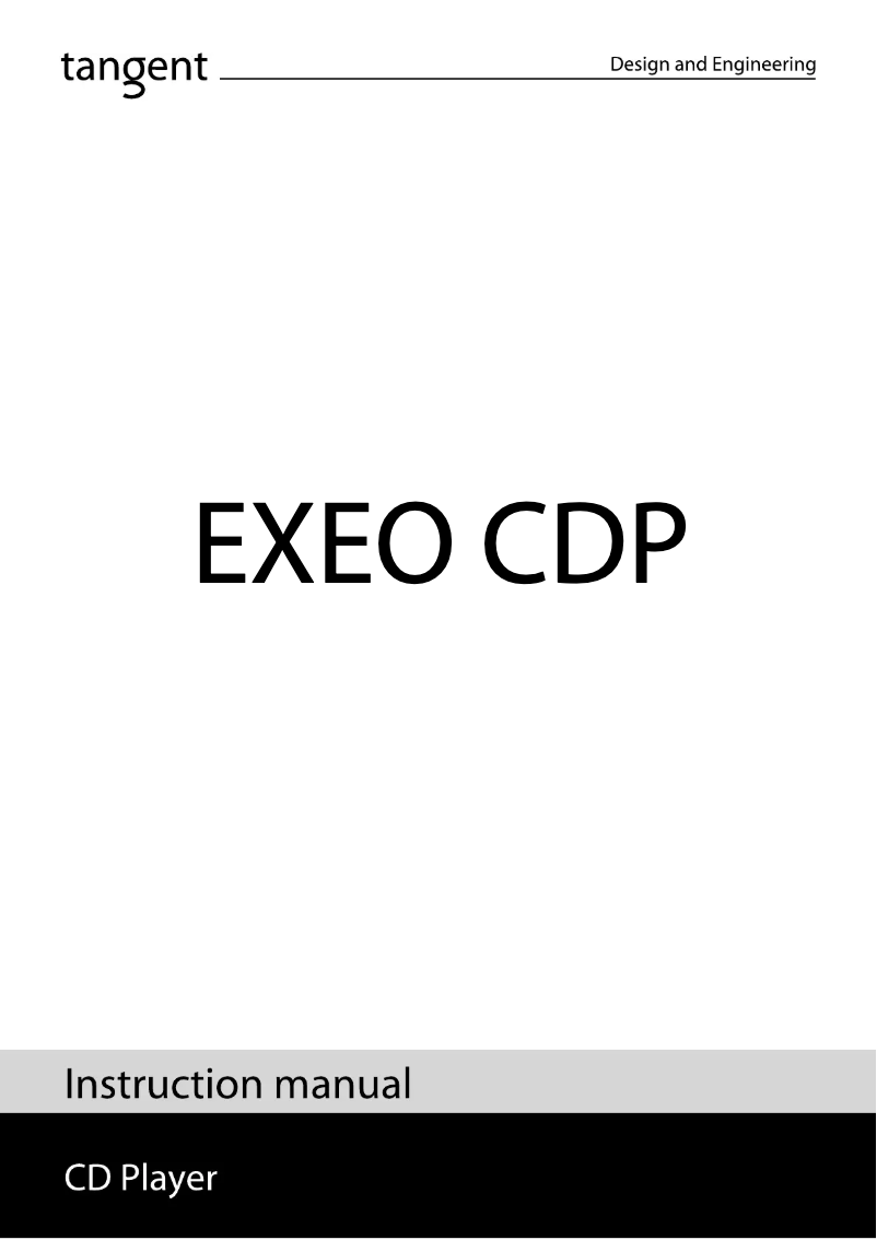 First page image of the manual for Exeo CDP