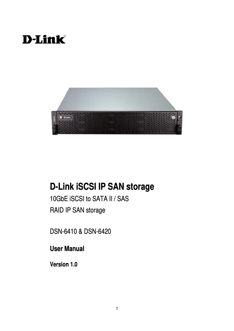 Page 1 of the manual User Manual D-Link DSN-6110