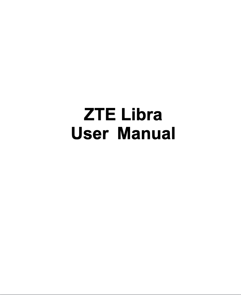 First page image of the manual for Libra