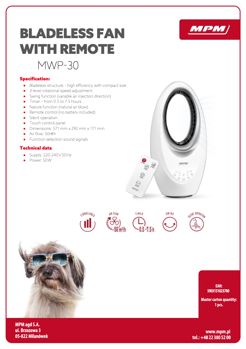 First page image of the manual for MWP-30