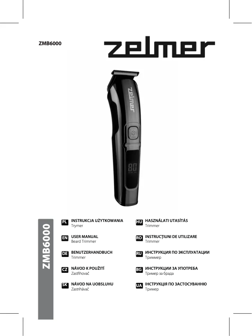 Page 1 of the manual User Manual Zelmer ZMB6000