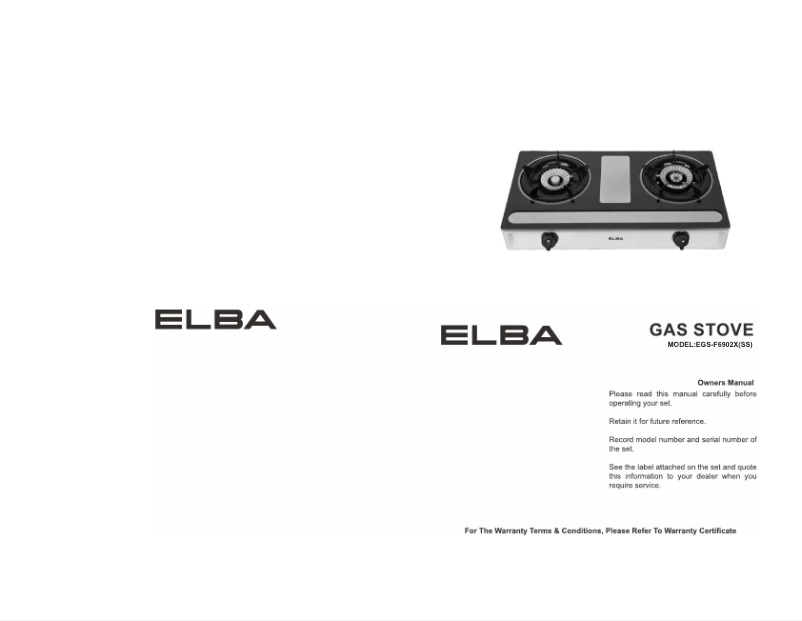 Page 1 of the manual User Manual Elba EGS-F6902X(SS)