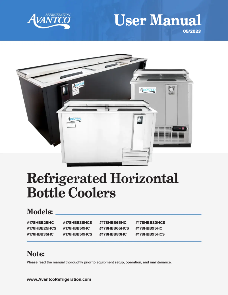 Page 1 of the manual User Manual Avantco HBB-25-HC