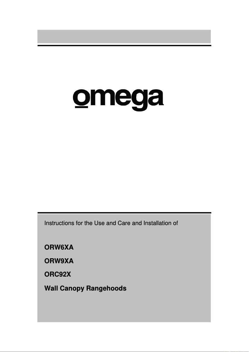 Page 1 of the manual User Manual Omega ORC92X
