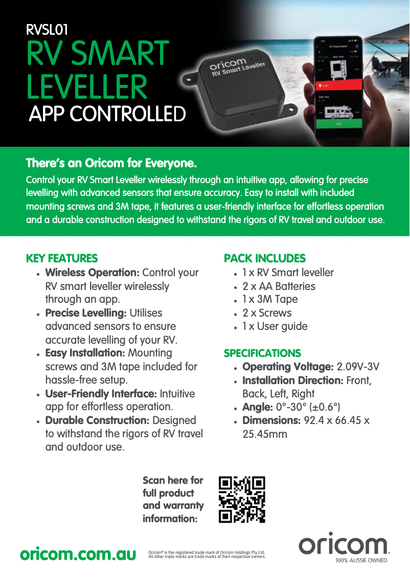 Image de la première page du manuel de l'appareil RVSL01