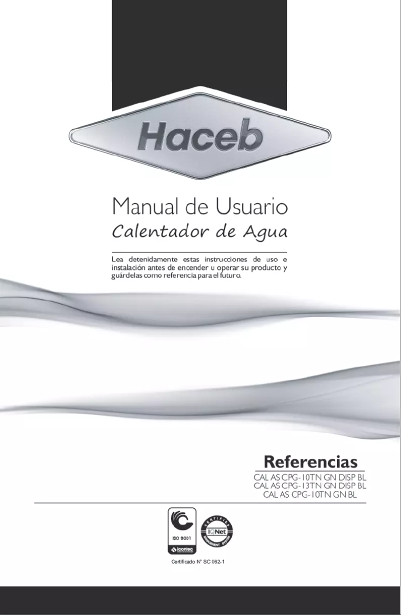 Page 1 of the manual User Manual Haceb Assento CPG 13TN GN AUTO DISP