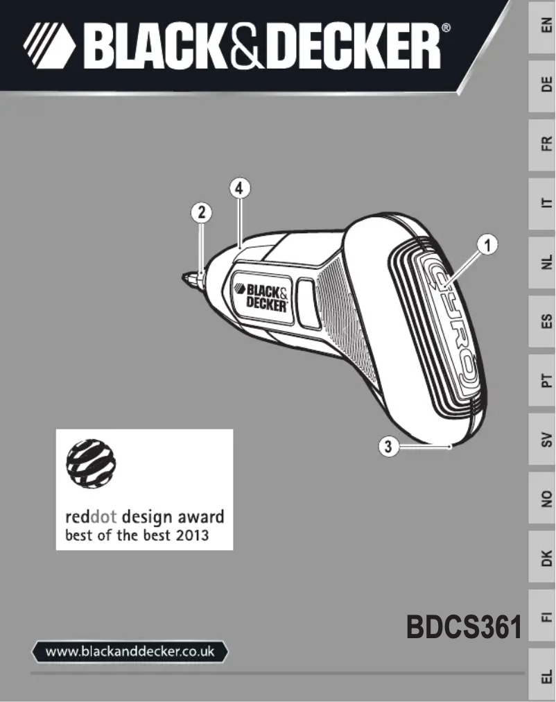 Page 1 of the manual User Manual Black & Decker BDCS361