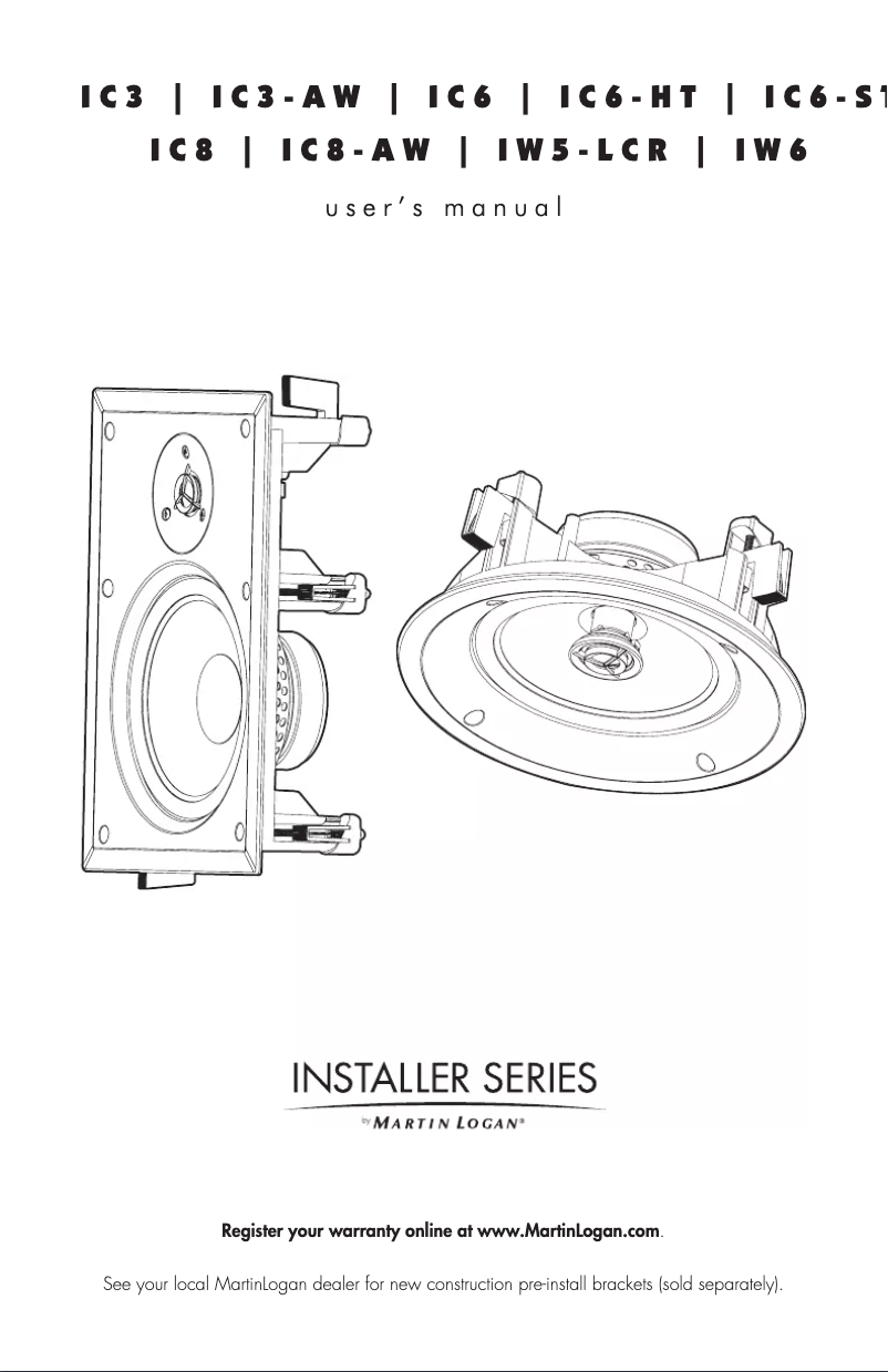 First page image of the manual for IC8-AW