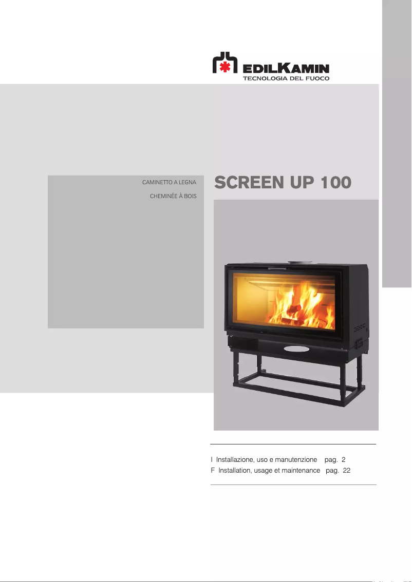 First page image of the manual for SCREEN UP 100