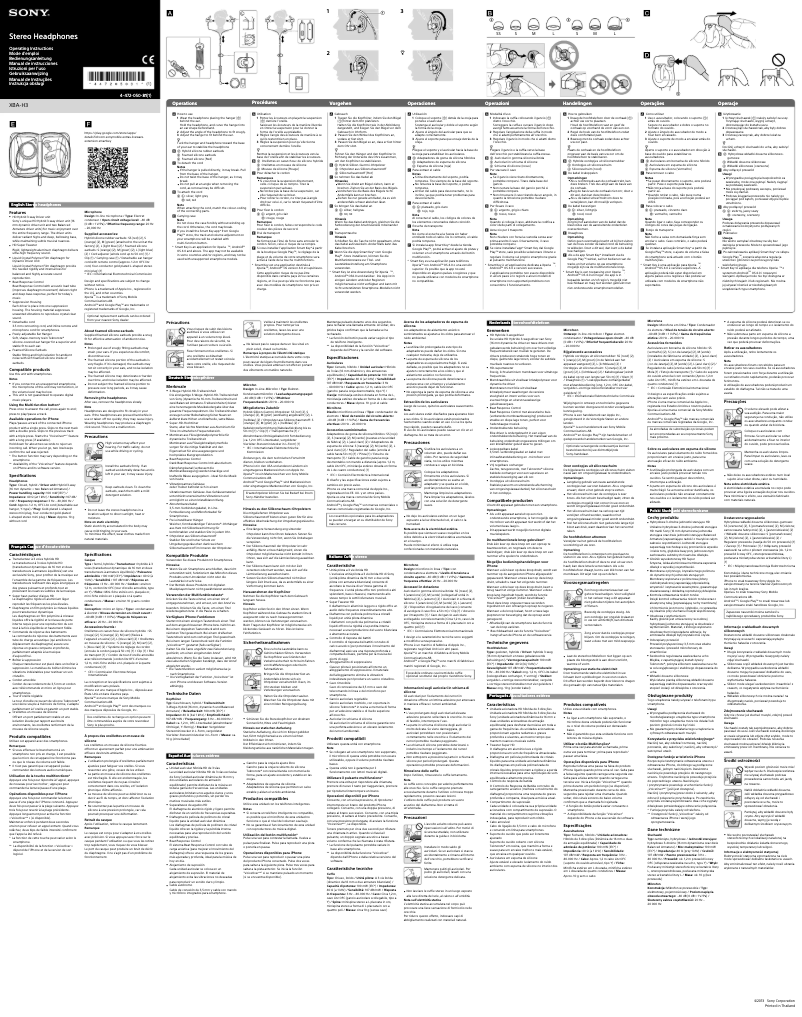 Page 1 of the manual User Manual Sony XBA-H3