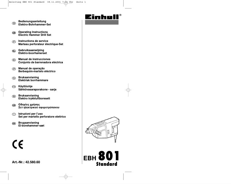 Page 1 of the manual User Manual Einhell EBH 801